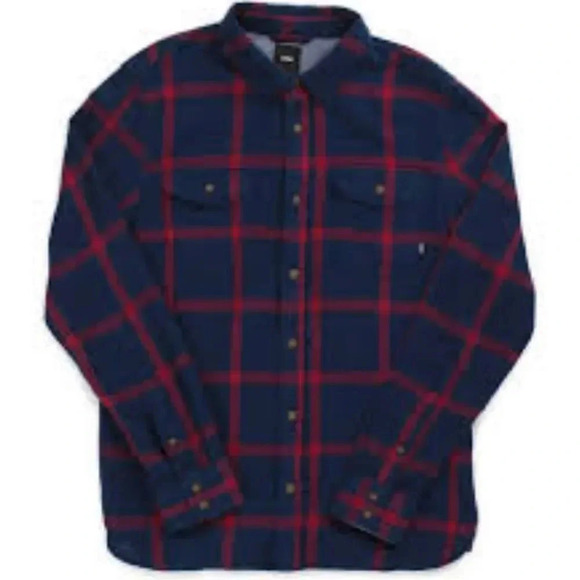 Vans Wayland II Long Sleeved plaid flannel shirt, navy & red. Men’s size medium - Picture 11 of 11